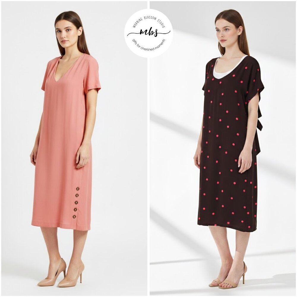 Bundle of 2 Madewell Short Sleeve Midi Dress Multicolor Women M